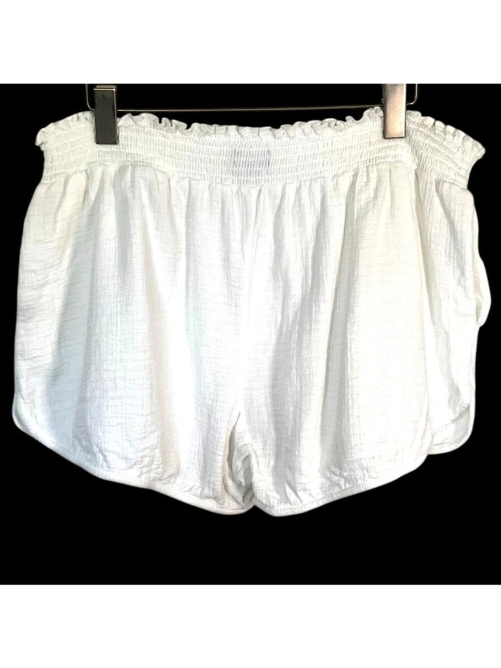 Hatch Henri Maternity Shorts White Cotton Gauze Smocked Boho Babymoon Sz 4/XL - Picture 4 of 12